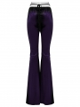 Violet Gothic Gradient Sexy Flared Velvet Pants for Women