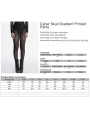 Black Gothic Cyber Skull Gradient Printed Leggings for Women