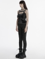 Black Gothic Apocalypse Punk Knitted Jeans for Women