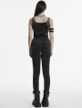 Black Gothic Apocalypse Punk Knitted Jeans for Women