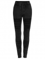 Black Gothic Apocalypse Punk Knitted Jeans for Women