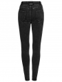 Black Gothic Apocalypse Punk Knitted Jeans for Women