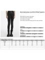 Black Gothic Apocalypse Punk Knitted Jeans for Women