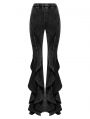 Black Gothic Doomsday Wasteland Flared Pants for Women