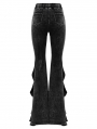 Black Gothic Doomsday Wasteland Flared Pants for Women