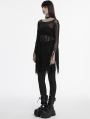 Black Gothic Decadent Hollow Out Tassels Sweater for Women