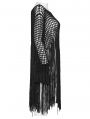 Black Gothic Decadent Hollow Out Tassels Sweater for Women