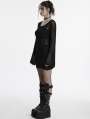 Black Gothic Punk Decadent Sexy Perspective Skull Knit Dress