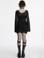 Black Gothic Punk Decadent Sexy Perspective Skull Knit Dress