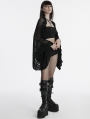 Black Gothic Hollowed Out Loose Cardigan Sweater for Women