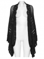 Black Gothic Hollowed Out Loose Cardigan Sweater for Women