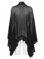 Black Gothic Hollowed Out Loose Cardigan Sweater for Women