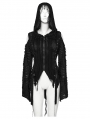 Black Decadent Gothic Fit Hooded Sweater Coat for Women