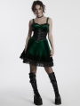 Green Gothic Gradient Cute Velvet Short Dress