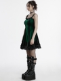 Green Gothic Gradient Cute Velvet Short Dress