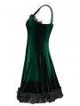 Green Gothic Gradient Cute Velvet Short Dress