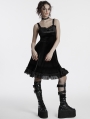 Black Gothic Gradient Cute Velvet Short Dress