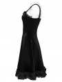 Black Gothic Gradient Cute Velvet Short Dress