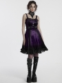 Violet Gothic Gradient Cute Velvet Short Dress