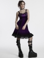 Violet Gothic Gradient Cute Velvet Short Dress