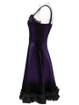 Violet Gothic Gradient Cute Velvet Short Dress