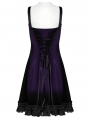 Violet Gothic Gradient Cute Velvet Short Dress