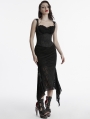 Black Gothic Mesh Patchwork Fishtail Skirt