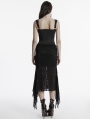 Black Gothic Mesh Patchwork Fishtail Skirt