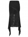 Black Gothic Mesh Patchwork Fishtail Skirt