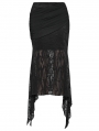 Black Gothic Mesh Patchwork Fishtail Skirt