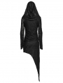 Black Gothic Distressed Irregular Hem Hooded Dress