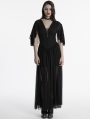 Black Gothic Sexy Deep V-neck Side Split Long Dress