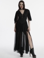 Black Gothic Sexy Deep V-neck Side Split Long Dress