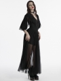 Black Gothic Sexy Deep V-neck Side Split Long Dress