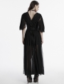 Black Gothic Sexy Deep V-neck Side Split Long Dress