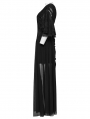 Black Gothic Sexy Deep V-neck Side Split Long Dress