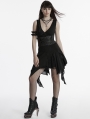 Black Gothic Sleeveless Irregular Hem Dress