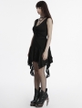 Black Gothic Sleeveless Irregular Hem Dress