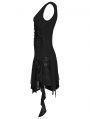 Black Gothic Sleeveless Irregular Hem Dress