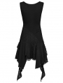 Black Gothic Sleeveless Irregular Hem Dress