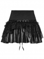 Black Decadent Gothic Punk Irregular Splicing Layered Short Skirt