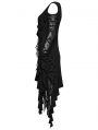 Black Gothic Long Bat Mesh Sleeve Cold Shoulder Dress