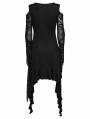 Black Gothic Long Bat Mesh Sleeve Cold Shoulder Dress