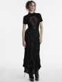 Black Decadent Gothic Punk Fishtail Long Skirt