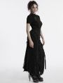 Black Decadent Gothic Punk Fishtail Long Skirt