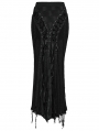 Black Decadent Gothic Punk Fishtail Long Skirt