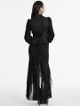 Black Asymmetrical Gothic Ruffle High-Low Fishtail Skirt