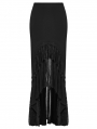 Black Asymmetrical Gothic Ruffle High-Low Fishtail Skirt