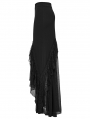 Black Asymmetrical Gothic Ruffle High-Low Fishtail Skirt