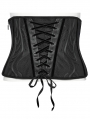 Black Gothic Cyberpunk Side Zip Lace-Up Underbust Corset Waistband